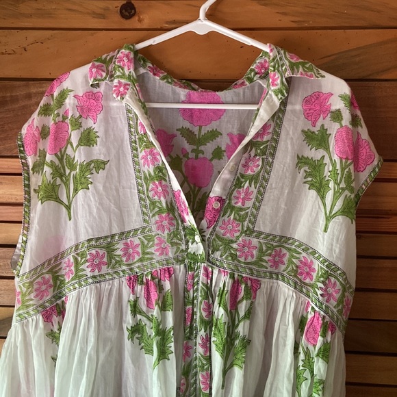 Cotton Block-print Dress - Picture 2 of 7